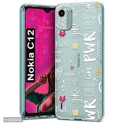 Memia Back Cover for Nokia C12  Designer | Printed|Transparent |Flexible| Silicon Back Case for Nokia C12