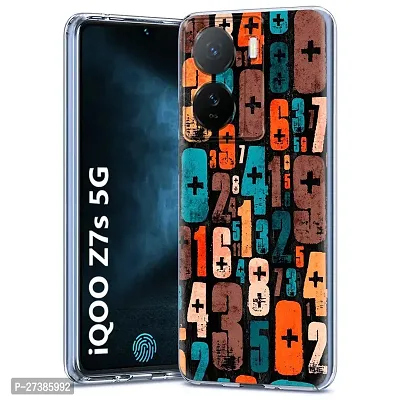 Memia Shockproof Printed Back Cover Case for iQOO Z7S 5G (Transparent)-thumb0