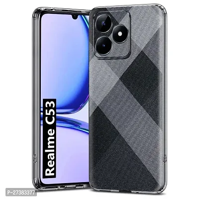 Memia Shockproof Printed Back Cover Case for Realme C53 (Transparent)