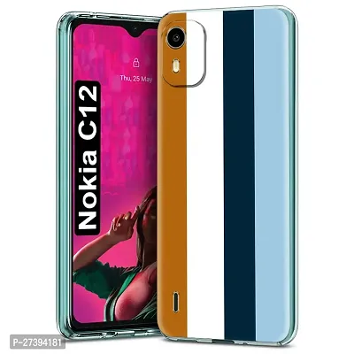 Memia Printed Soft Back Cover Case for Nokia C12 /Designer Transparent Back Cover for Nokia C12-thumb0