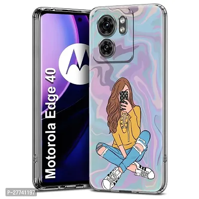 Memia Back Cover for Motorola Edge 40  Designer | Printed|Transparent |Flexible| Silicon Back Case for Motorola Edge 40-thumb0