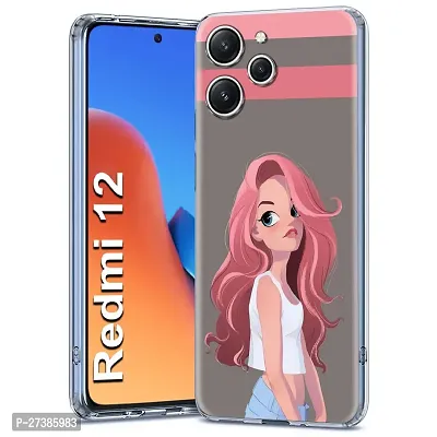 Memia Silicone Designer Printed Back Case Cover for Redmi 12 4G-thumb0