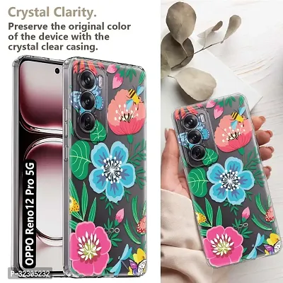 Memia Shockproof Printed Back Cover Case for OPPO Reno 12 Pro 5G (Transparent)-thumb2