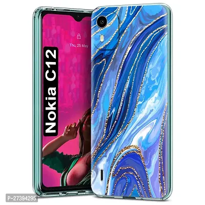 Memia Compatible For Nokia C12 Printed Back Cover with Full Proof Protection, Designer Look Back Cover for Nokia C12
