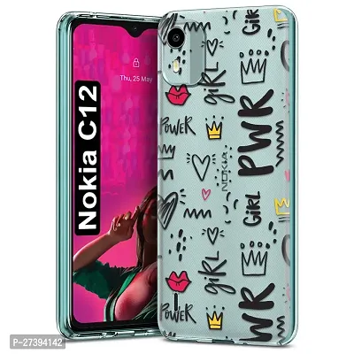 Memia Back Cover for Nokia C12 Designer | Printed|Transparent |Flexible| Silicon