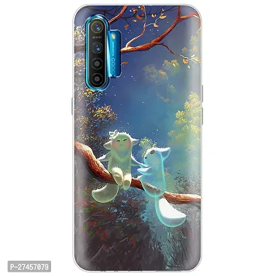 Memia Shockproof Printed Back Cover Case for Realme XT (Transparent)