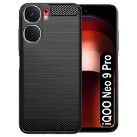 Memia Back Cover for iQOO Neo 9 Pro 5G | Hybrid Protection Shockproof | Anti-Slip Grip | Rubber TPU Stylish Back Cover for iQOO Neo9 Pro 5G (Black)-thumb1