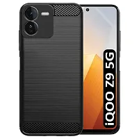 Memia Back Cover Case for iQOO Z9 5G | Rugged Armor Hybrid Protection Shockproof Bumper | Ultimate Rubber Stylish Back Case Cover for iQOO Z9 5G (Black)-thumb1