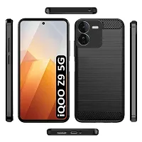 Memia Back Cover Case for iQOO Z9 5G | Rugged Armor Hybrid Protection Shockproof Bumper | Ultimate Rubber Stylish Back Case Cover for iQOO Z9 5G (Black)-thumb2