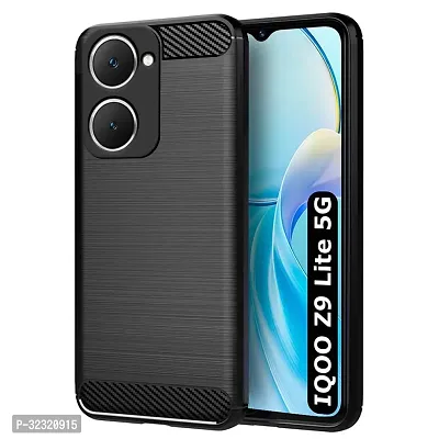 Memia Back Cover for iQOO Z9 Lite 5G | Hybrid Protection Shockproof | Anti-Slip Grip | Rubber TPU Stylish Back Case for iQOO Z9 Lite 5G (Black)