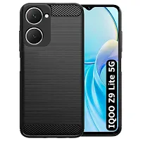 Memia Back Cover for iQOO Z9 Lite 5G | Hybrid Protection Shockproof | Anti-Slip Grip | Rubber TPU Stylish Back Case for iQOO Z9 Lite 5G (Black)-thumb1