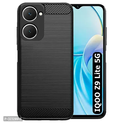 Memia Back Cover for iQOO Z9 Lite 5G | Hybrid Protection Shockproof | Anti-Slip Grip | Rubber TPU Stylish Back Case for iQOO Z9 Lite 5G (Black)-thumb2