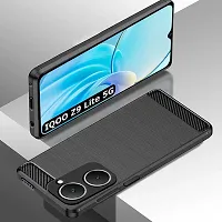 Memia Back Cover for iQOO Z9 Lite 5G | Hybrid Protection Shockproof | Anti-Slip Grip | Rubber TPU Stylish Back Case for iQOO Z9 Lite 5G (Black)-thumb3