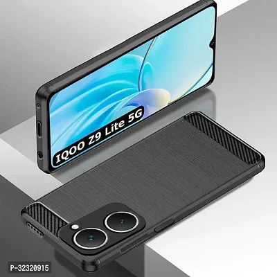 Memia Back Cover for iQOO Z9 Lite 5G | Hybrid Protection Shockproof | Anti-Slip Grip | Rubber TPU Stylish Back Case for iQOO Z9 Lite 5G (Black)-thumb4