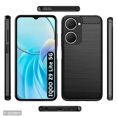 Memia Back Cover for iQOO Z9 Lite 5G | Hybrid Protection Shockproof | Anti-Slip Grip | Rubber TPU Stylish Back Case for iQOO Z9 Lite 5G (Black)-thumb5