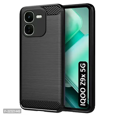 Memia Back Cover for iQOO Z9x 5G | Hybrid Protection Shockproof | Anti-Slip Grip | Rubber TPU Stylish Back Case for iQOO Z9x 5G (Black)