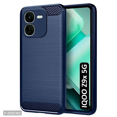 Memia Back Cover for iQOO Z9x 5G | Hybrid Protection Shockproof | Anti-Slip Grip | Rubber TPU Stylish Back Case for iQOO Z9x 5G (Blue)