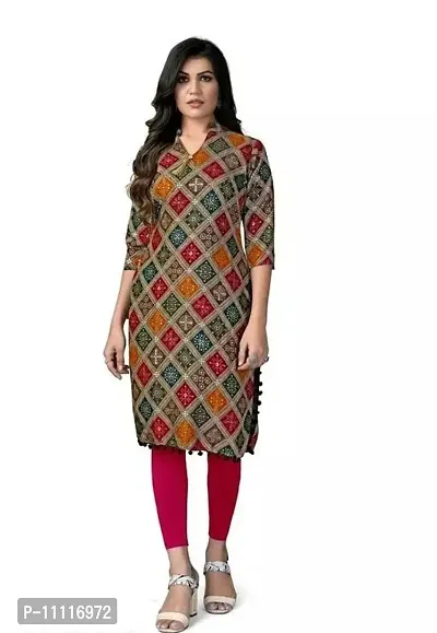 Stylish Rayon Printed Kurta For Women-thumb0