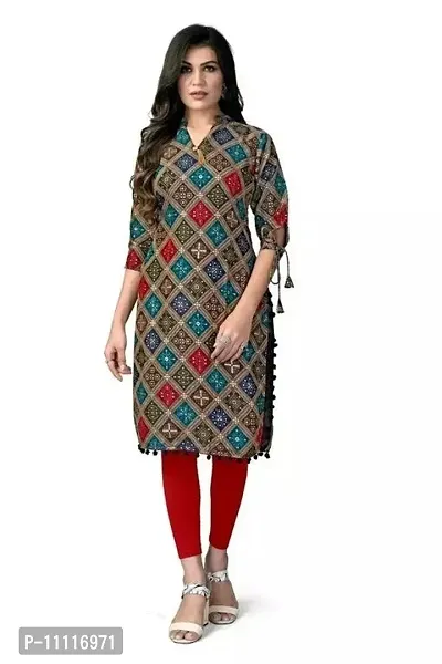 Stylish Rayon Printed Kurta For Women-thumb0