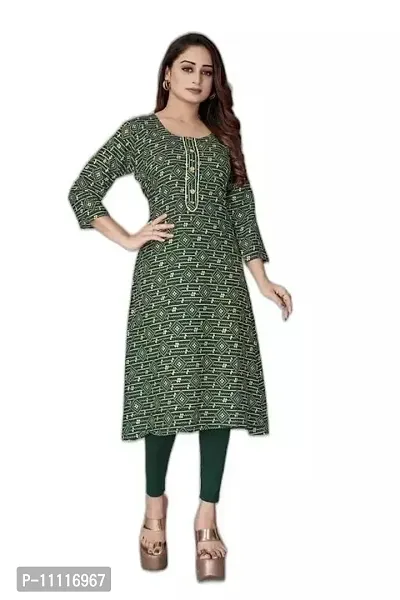 Stylish Rayon Printed Kurta For Women-thumb0