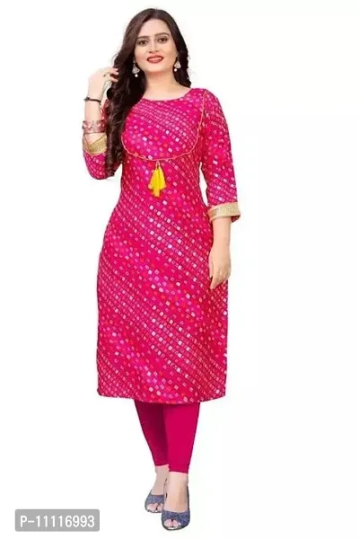 Stylish Rayon Printed Kurta For Women-thumb0