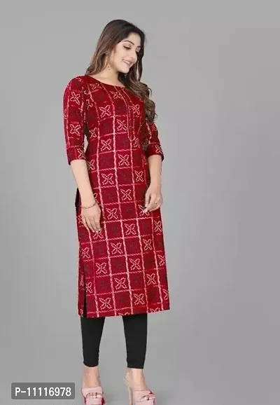 Stylish Rayon Printed Kurta For Women-thumb0