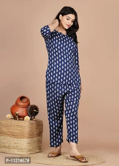 Classic Cotton Printed Nighty Top and Pajama for Women-thumb5