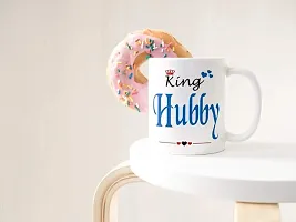 Queen Wifey King Hubby Printed Tea  Coffee 350ml Ceramic for Couples Ceramic Coffee Mug-thumb4