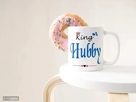 Queen Wifey King Hubby Printed Tea  Coffee 350ml Ceramic for Couples Ceramic Coffee Mug-thumb5