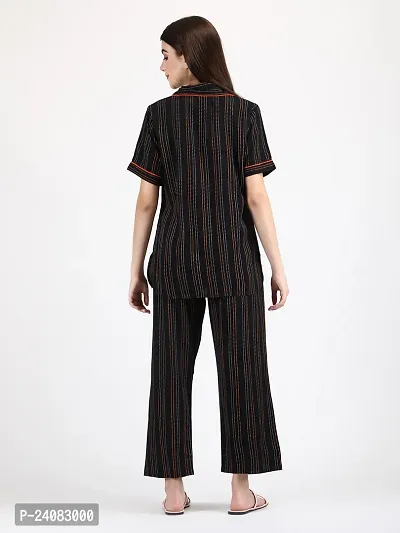 Women's Printed Premium Cotton Shirt Pyjama Set Night Suit-thumb3