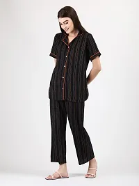 Women's Printed Premium Cotton Shirt Pyjama Set Night Suit-thumb4
