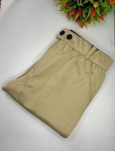 Stylish Cotton Linen Solid Trousers For Men