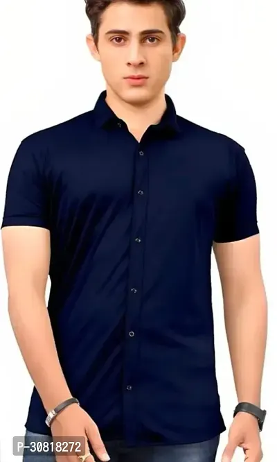 Reliable Lycra Solid Casual Shirt For Men-thumb0