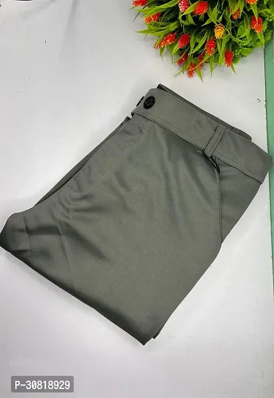 Stylish Cotton Linen Solid Trousers For Men-thumb0