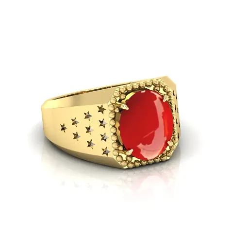 3.25 to 15.25 Ratti Moonga Panchdhatu ring for men and women Brass Plated Ring