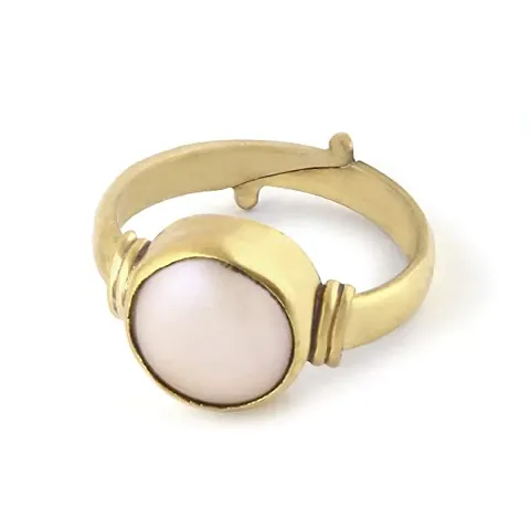 3.25 to 16.25 Ratti Pearl Moti Ring 2 Stone Pearl Ring adjustable Ring for Men and Women