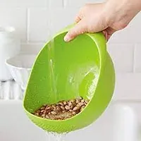 PLASTIC RICE BOWL / FOOD STRAINER THICK DRAIN BASKET WITH HANDLE FOR RICE, VEGETABLE  FRUIT-thumb4