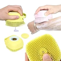 SILICON MASSAGE BATH BRUSH HAIR, SCALP  BATHING BRUSH FOR CLEANING BODY-thumb1