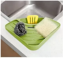 Sink Basket Strainer, Multi-Functional Kitchen Triangle Drain Sink Storage Rack, Corner Shelf Sink Sponge Holder-thumb3