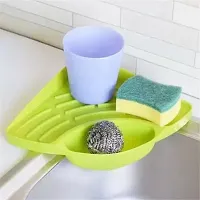 Sink Basket Strainer, Multi-Functional Kitchen Triangle Drain Sink Storage Rack, Corner Shelf Sink Sponge Holder-thumb4