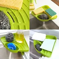 Sink Basket Strainer, Multi-Functional Kitchen Triangle Drain Sink Storage Rack, Corner Shelf Sink Sponge Holder-thumb2