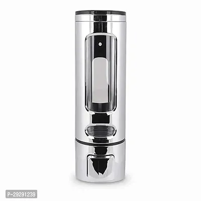 Wall Mount Plastic Silver Transparent Liquid Soap Dispenser-thumb0