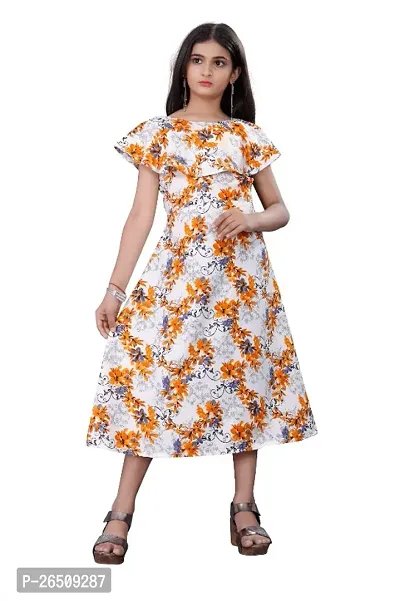 Fancy Crepe Printed Dress For Baby Girls