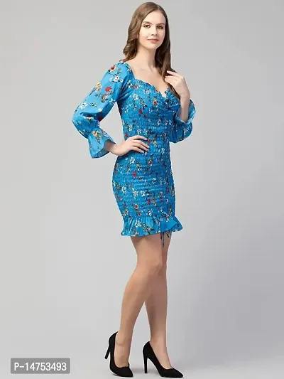 Kulfi Women's V Neck Trendy Printed Crop Dress-thumb4