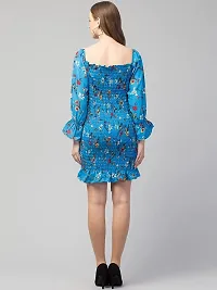 Kulfi Women's V Neck Trendy Printed Crop Dress-thumb1