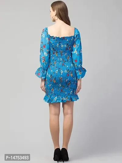 Kulfi Women's V Neck Trendy Printed Crop Dress-thumb2