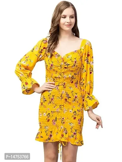 Kulfi Women's V Neck Trendy Printed Crop Dress-thumb0
