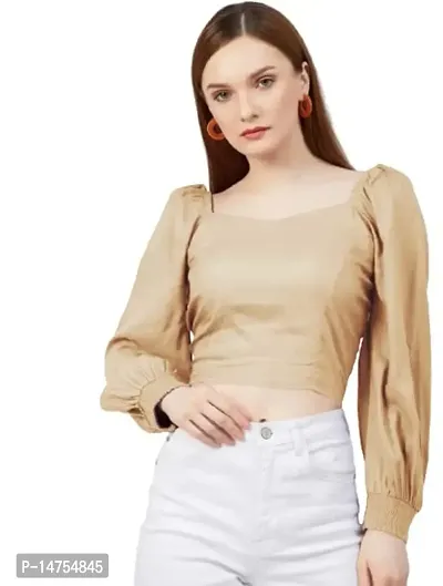 Kulfi Women Casual Bell Sleeve Crop Top