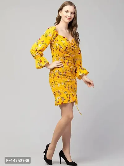 Kulfi Women's V Neck Trendy Printed Crop Dress-thumb4