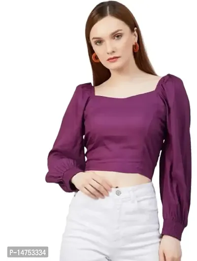 Kulfi Women Casual Bell Sleeve Crop Top